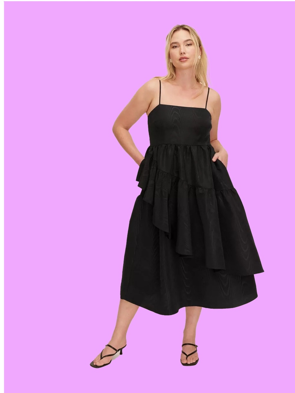 BNWT Kate Spade x Target Black Tiered Ruffle Midi Tank Dress size large